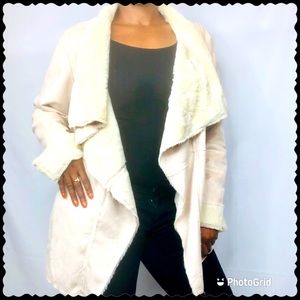 NWT-Red Snap-Women’s Cream Shawl Collar Wrap Coat